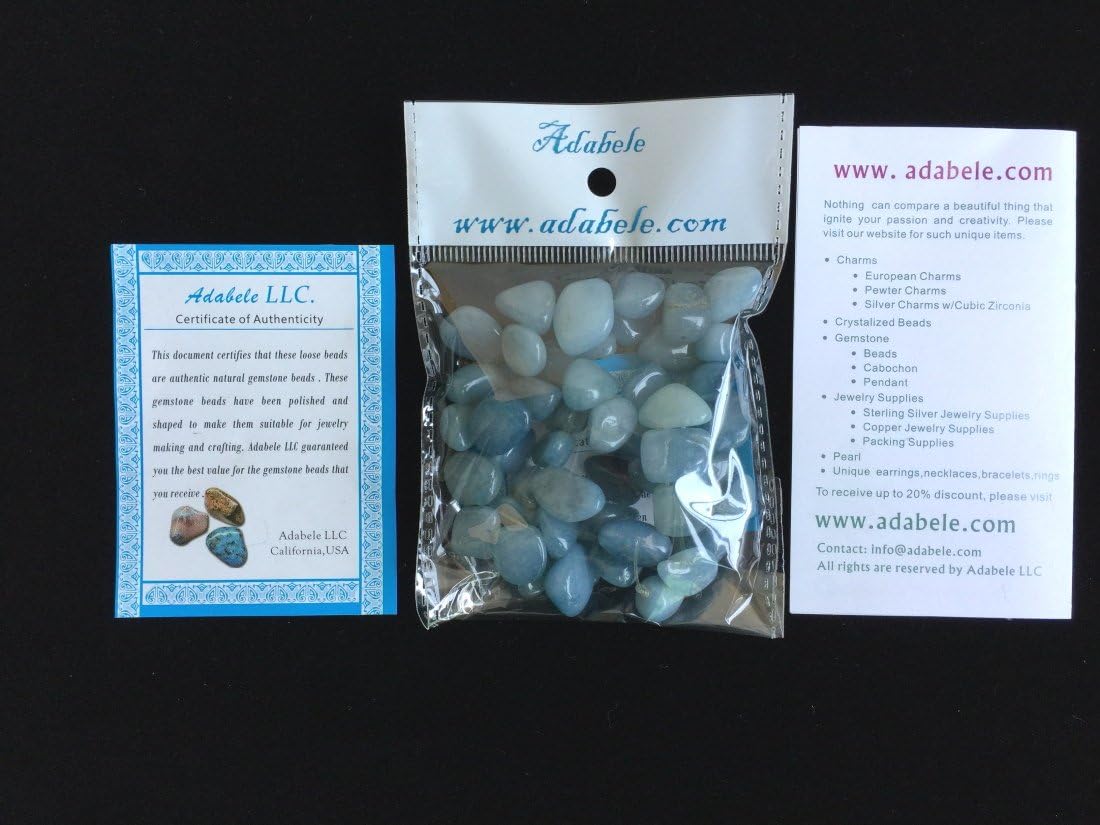 Adabele 15 Inch Natural Blue Aquamarine Gemstone Petal Keishi Loose Beads 10mm-20mm Free Form Gem Stone Drops for Craft Jewelry Making GZ6-44