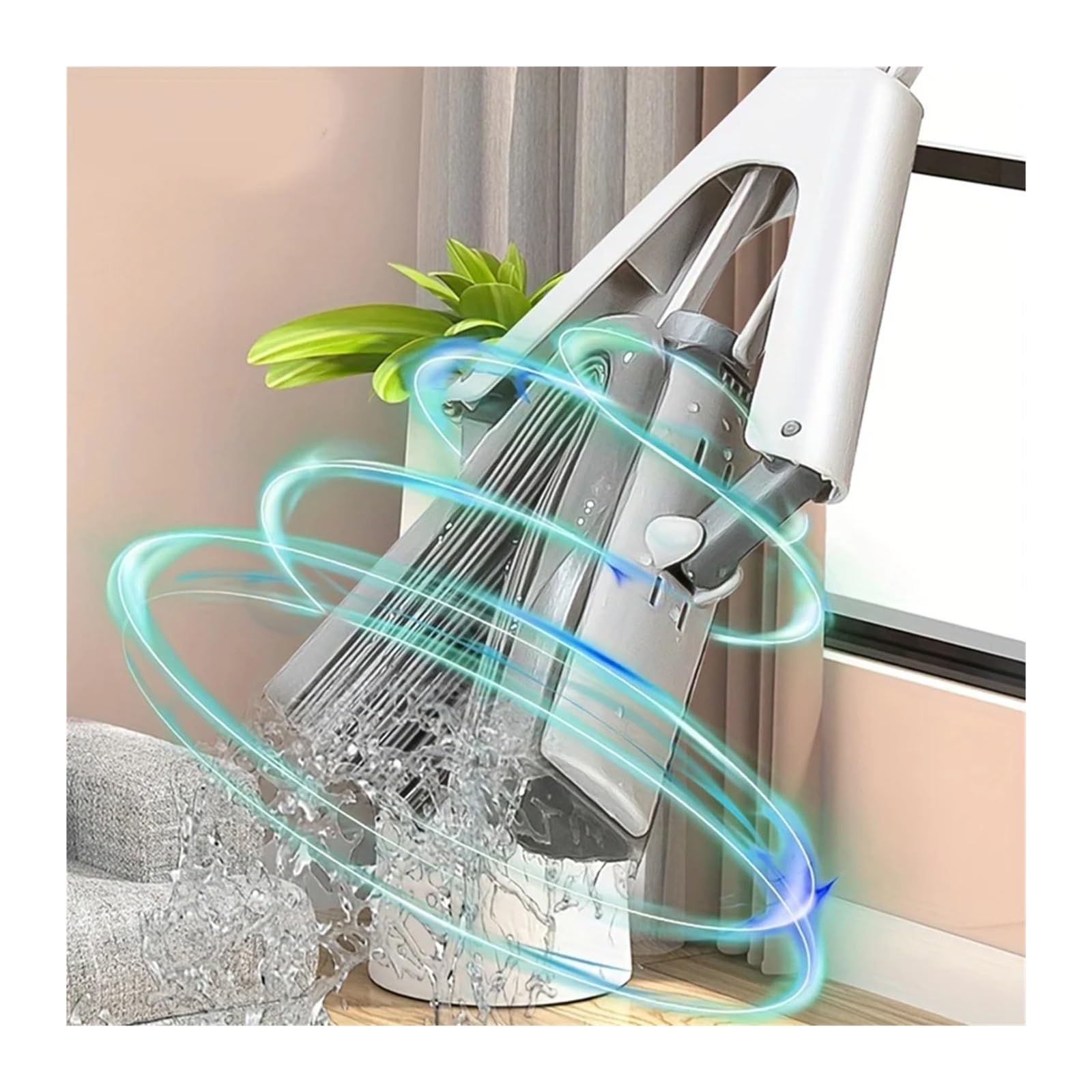 Fregona de Esponja de PVA autogirable, húmeda y Seca, con Mango Ajustable y súper Absorbente, Ideal for Limpieza de Pisos de Cocina, baño y Oficina.
