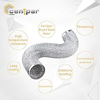 Vista 4 de Cenipar Manguera de ventilación para secadora, manguera de ventilación de conductos de 4 pulgadas, lámina de aluminio flexible sin aislamiento