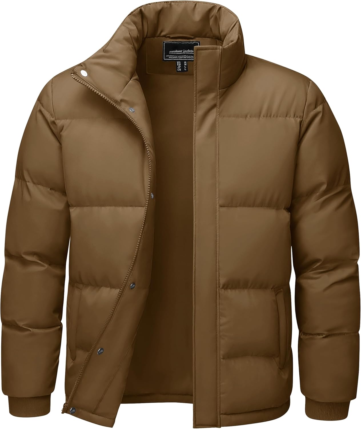 Cotrasen Men's Puffer Jacket Water Resistant Windproof Down Jackets Zip Up Warm Quilted Winter Coats for Men