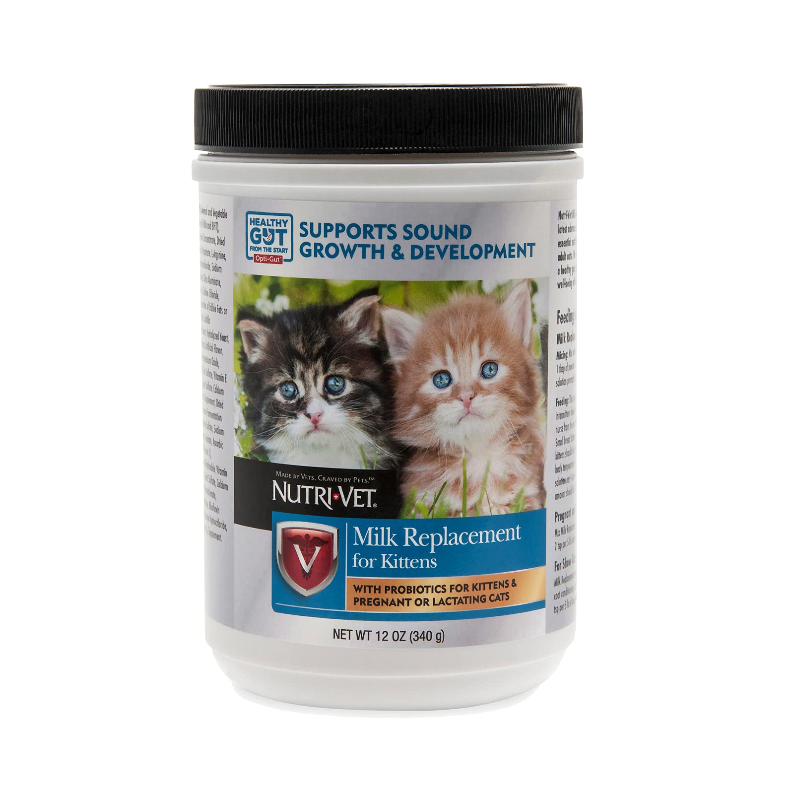 Nutri-Vet Milk Replacement For Kittens | Healthy Gut Support with Probiotics | 12 Ounces - 