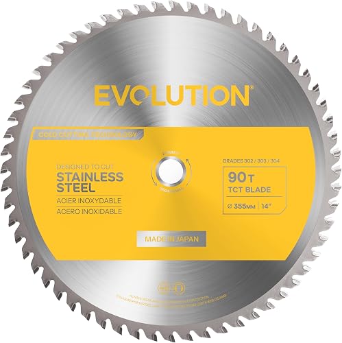 14BLADESSN-G2 14" 90T Stainless Steel TCT Blade | NEW & Improved Gen2 | 1" Arbor | for S14MCS, S14CPS, S15CPS, S355MCS, S355CPSL | Precision Stainless Steel Cutting for Metalworking