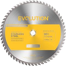 Evolution 14BLADESSN-G2 14" 90T Stainless Steel TCT Blade | NEW & Improved Gen2 | 1" Arbor | for S14MCS, S14CPS, S15CPS, S355MCS, S355CPSL | Precision Stainless Steel Cutting for Metalworking
