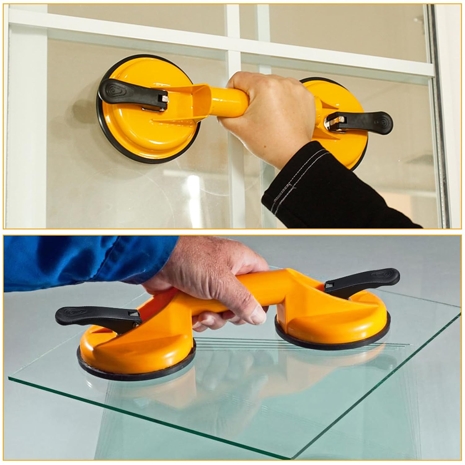 Glass Suction Cups, Heavy Duty Aluminium Suction Cup Holder for Lifting Large Glass/Window/Tiles/Mirror/Granite/Floor Gap Fixer, Pack of 1