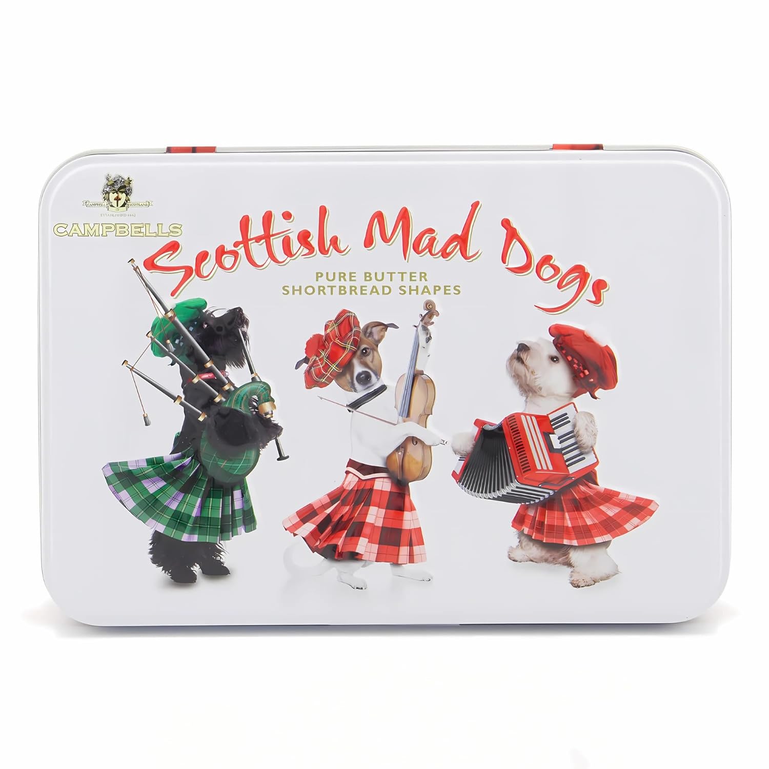 Campbells Shortbread Scottish Mad Dogs Assorted Cookies Tin 5.3 Oz (150g) - Pure Butter Scottish Shortbread Cookies from Scotland, British Tea Biscuits, Gift Tin for Dog Lovers, Scottish Treats