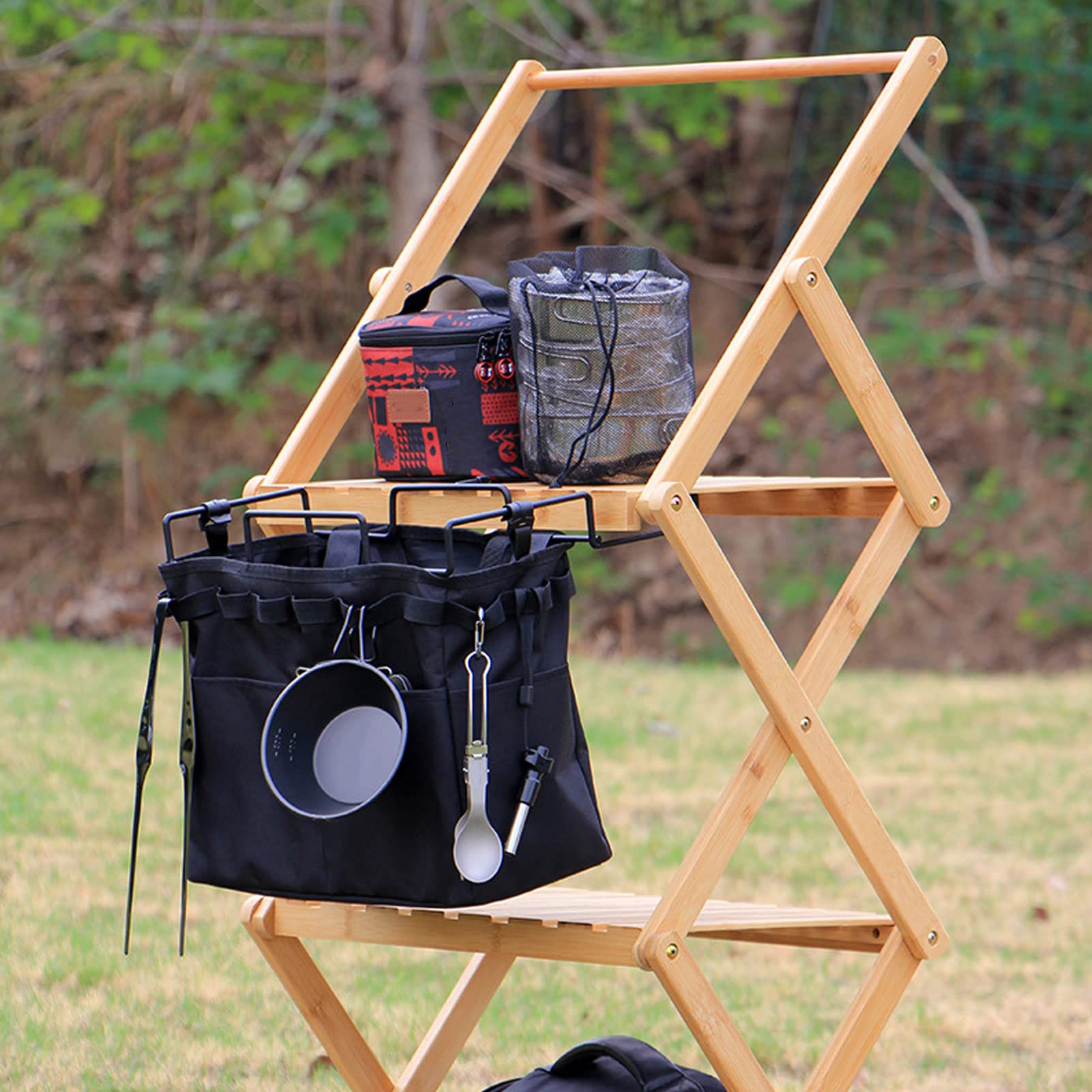 SUNGOOYUE Foldable Camping Tool Bag – Large Capacity Dual-Compartment Storage Organizer For Outdoor Gear & Tools