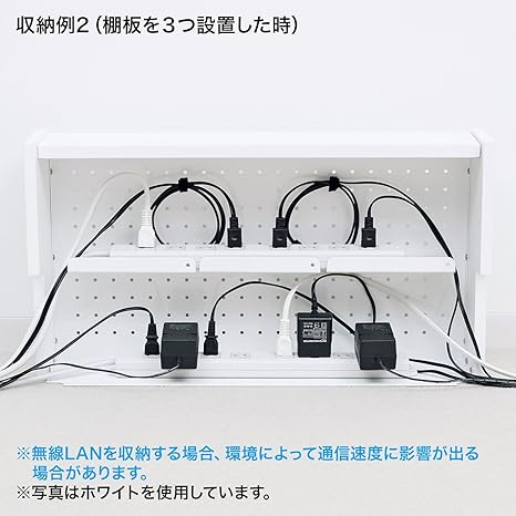 Amazon サンワサプライ ケーブル タップ収納ボックス 2段 無線lanルーター対応 タイプ ブラック Cb Boxs6bkn サンワサプライ 家電 カメラ