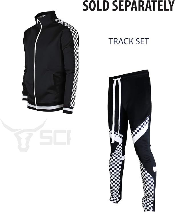 SCREENSHOT-Checker Pattern Track Pants Mens Premium Urban Fashion Streetwear Bottoms - Straight Fit