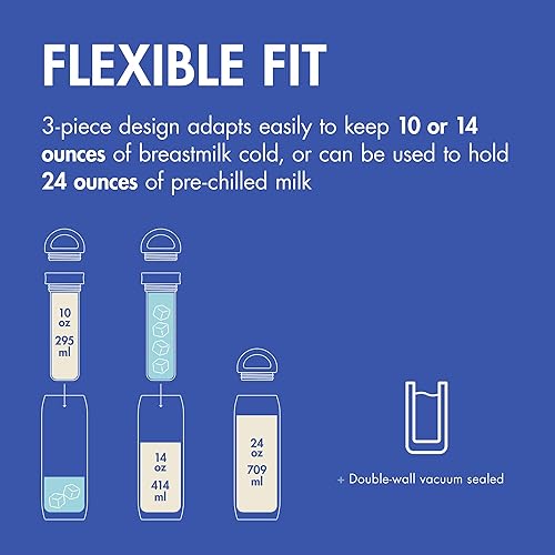 Miniatura 3 de Boon Frosh Enfriador portátil de leche materna, enfriador de leche materna de acero inoxidable, contenedor portátil de almacenamiento de leche de