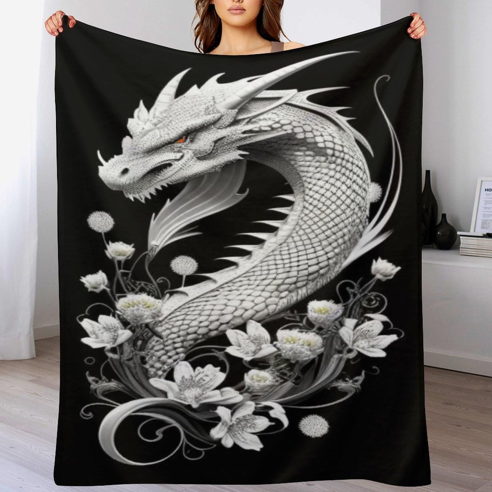 Couverture dragon flanelle haut de gamme jeté de lit