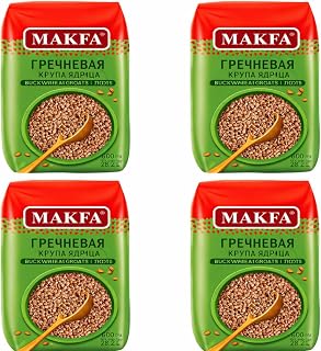 Makfa Buckwheat Groats Premium Quality 800g/28.2oz Kosher Product, Non-Gmo, Grechka Ideal for Weight Loss Diet (Pack of 4)
