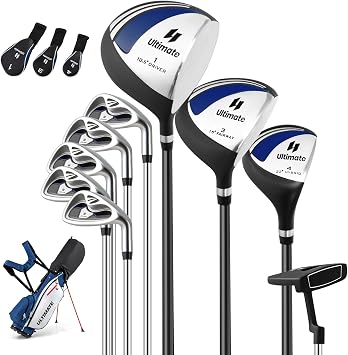GYMAX Complete Golf Club Set for Men, 12/14 PCS Right Hand Golf Clubs Set with #1 Driver & #3 Fairway & #4 Hybrid & #6/#7/#8/#9/#P Irons, Putter & Head Covers, Mens Golf Clubs Set