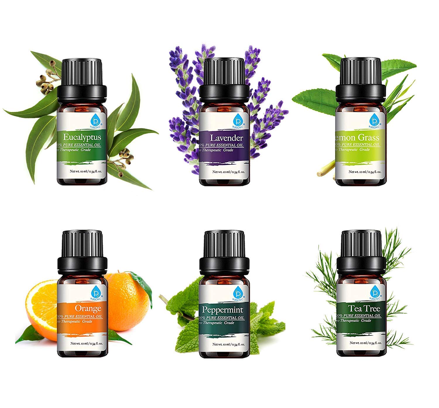 Amazon.com: Pursonic Essential Oils Set - Top 6 Aromatherapy