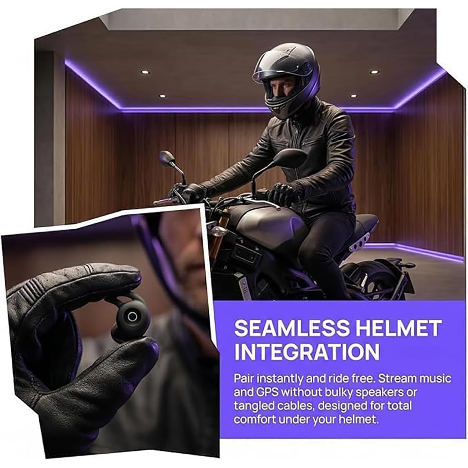 Artevive - Auriculares Bluetooth para motocicleta, IPX7, cancelación de ruido del viento, puntas de silicona suave para motocicleta, ciclismo, esquí, equitación (blanco)