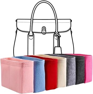 Xoppia Bag Organizer compatible with Loro Piana Loom bag L32. Felt Insert Liner for Women Handbag. Brown, Style B
