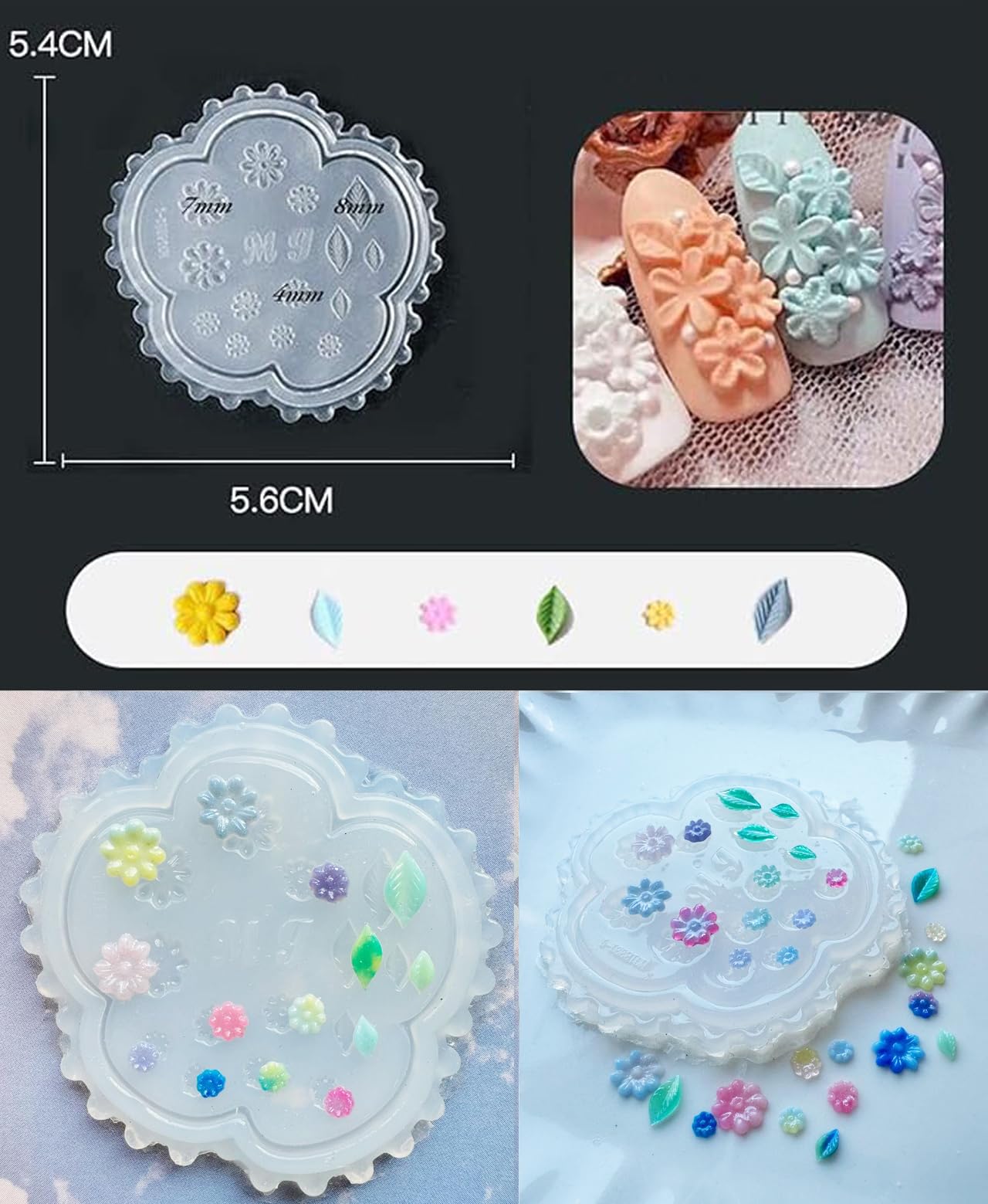 Amazon.co.jp: 【Ever garden】3D ネイル 花 リーフ シリコンモールド