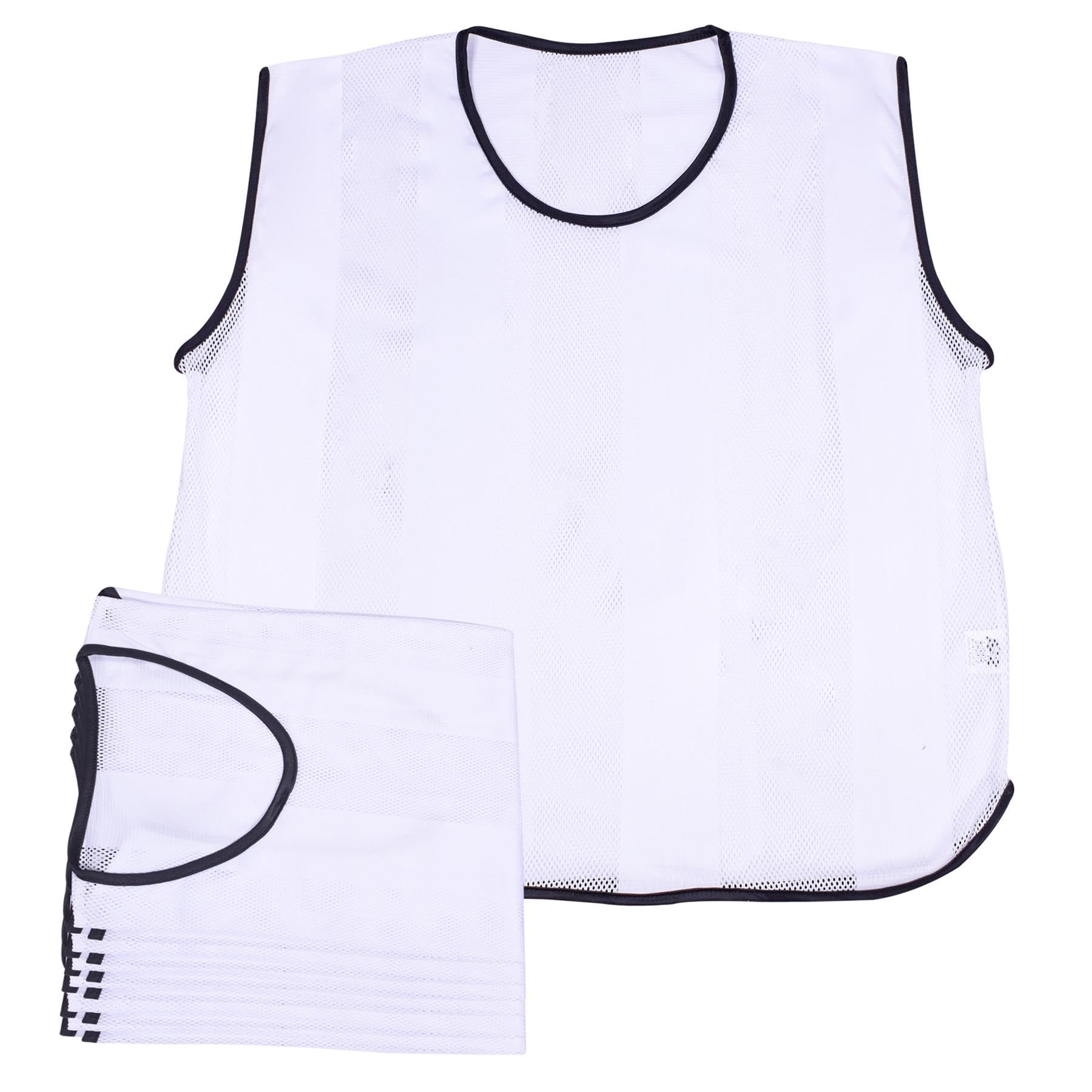 A2Z 6 Pack Training Bib Sports Vests Comfortable Breathable - Sports Bibs 761 White S/M/L