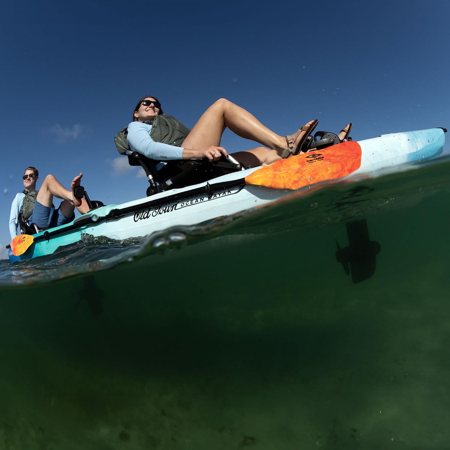 Old Town Ocean Kayak Malibu Pedal T 2 Person Sit-on-Top Recreational Pedal Kayak, 13 ft 6 in