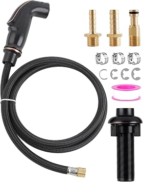 Universal Kitchen Sink Spray Head/Hose/Holder Set, Oil Rubbed Bronze