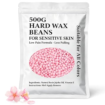 Leaflai 500g Professional Hard Wax Beads for Hair Removal,Pink