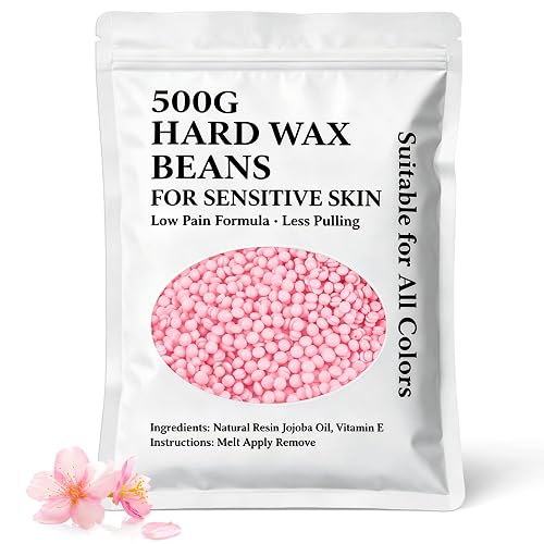 Leaflai 500g Professional Hard Wax Beads for Hair Removal,Pink | Wax Beans for Full Body Brazilian Bikini Face Legs Eyebrow Painless at Home for Women and Men - Pink - 500g
