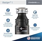 InSinkErator Food Waste Disposer, Badger 1, 1/3 HP Continuous Feed Garburator