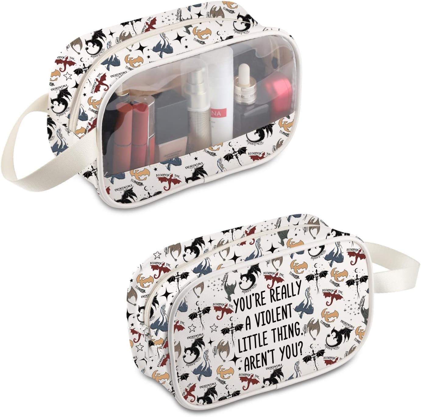 BDPWSS 4th Wing Makeup Bag Xaden Riorson Gifts You're Really A Violent Little Thing Iron Flame Dragon Rider Gift (Violent Thing MB)