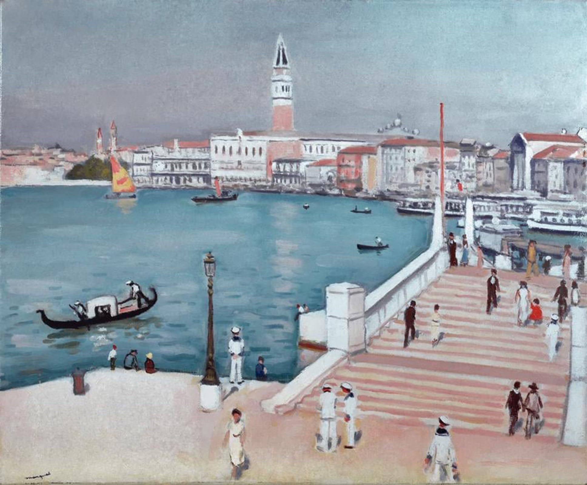 SERENDIPITP Vintage Wall Art Canvas Nordic Poster Canvas Print Picture Venedig San Marco Basin by Albert Marquet Wall Art Poster for Home Decor 60x90cm