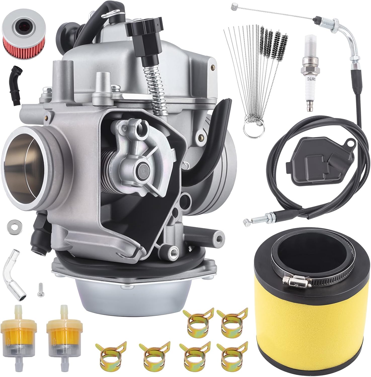 FourTrax 300 Carburetor Compatible with Honda TRX350 1986 1987 TRX300 1988-2000 350 Rancher 350 Foreman 400 450 Replace for 16100-HM5-671 16100-HM5-730 16100-HM5-850 Carb with Air Filter Oil Filter