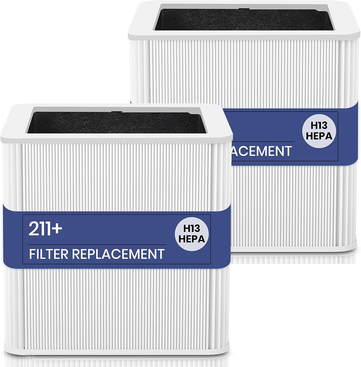 2 Pack 211+ Filter Replacement Compatible with Blue Pure 211+ and 211+ Auto Air Purifier, 2-Stage Filtration System of H13 True HEPA Filter and Activated Carbon Filter