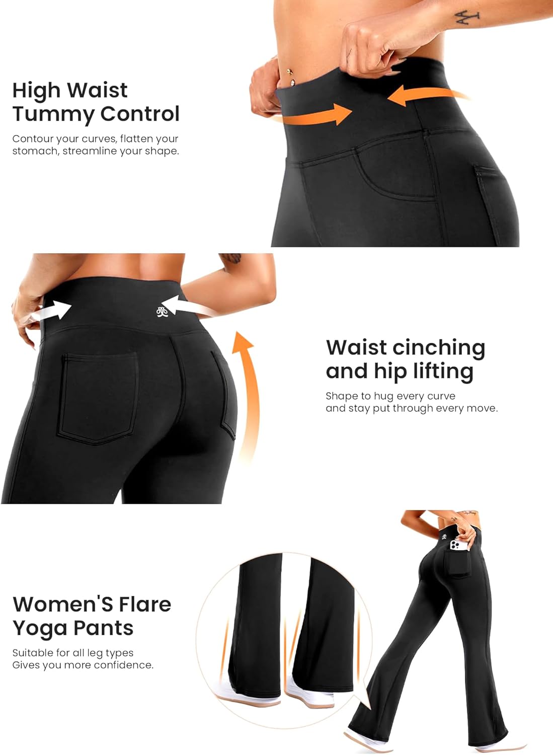 DemonQueen Women's Flare Yoga Pants，High Waisted Tummy Control Fitness Yoga Pants，Bootcut Pants for Women - Image 6