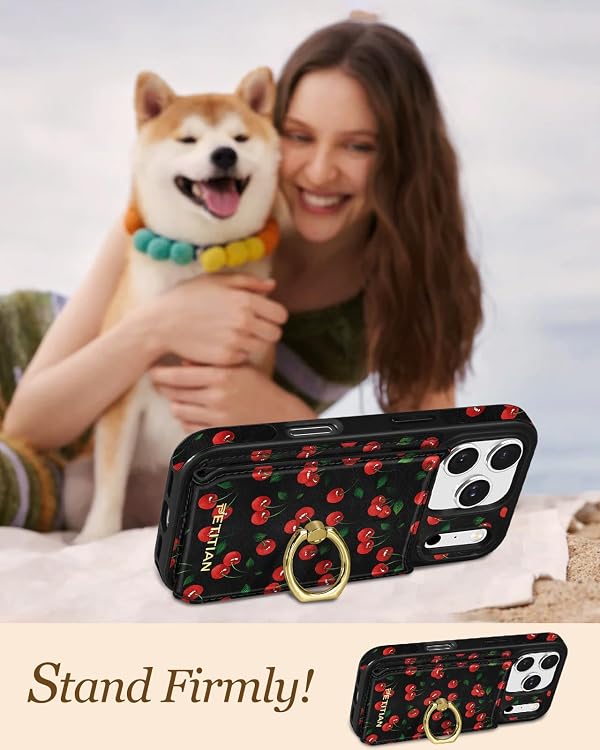 Petitian for iPhone 18 Pro Max/17 Pro Max Wallet Case for Women, Cherry by Petitian - Used condition - Image 5