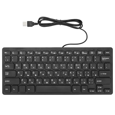 Russian Keyboard Computer Keyboards Ergonomic Design Ultrathin Mini Wired 78 Keys Mechanical Keyboard for PC Laptops Russian
