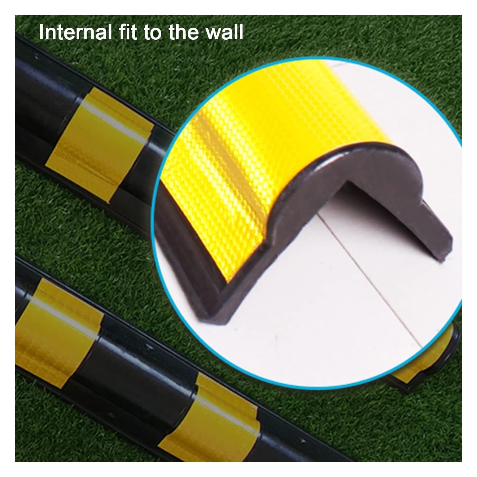 Protector de Esquina de Pared, Protector de Esquina de Goma para Garaje y Taller, Tira Reflectante para Columna de Aparcamiento, Protectores de Esquina de 1 cm de Grosor, Disponible en 4 Tam