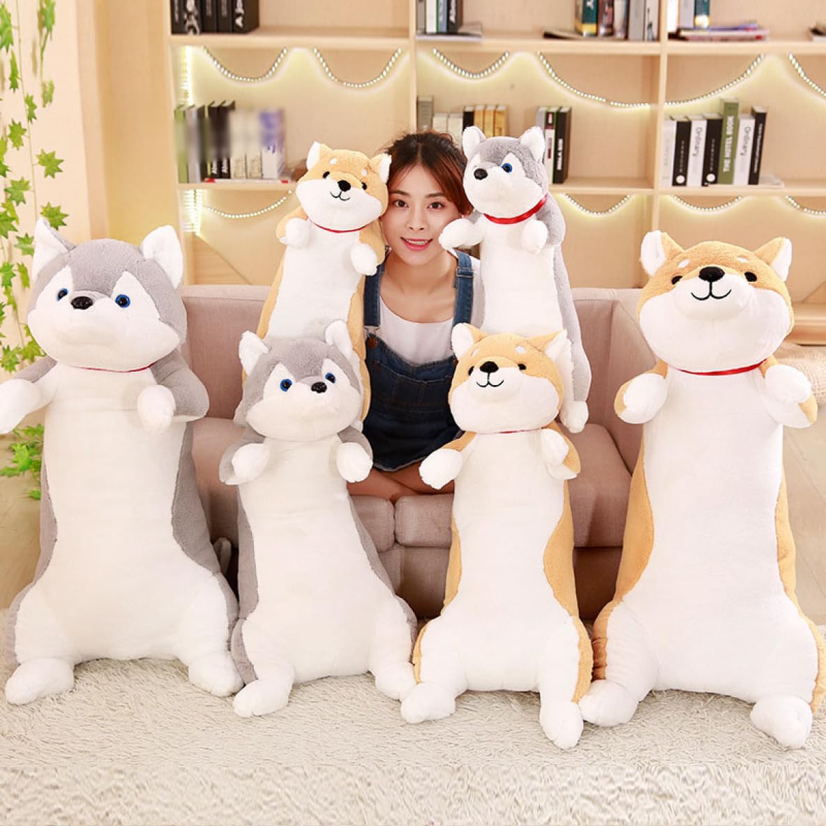 Amazon.co.jp: [ハウスXIN] 柴犬ぬいぐるみ 大 柴犬 抱き枕 ハスキー