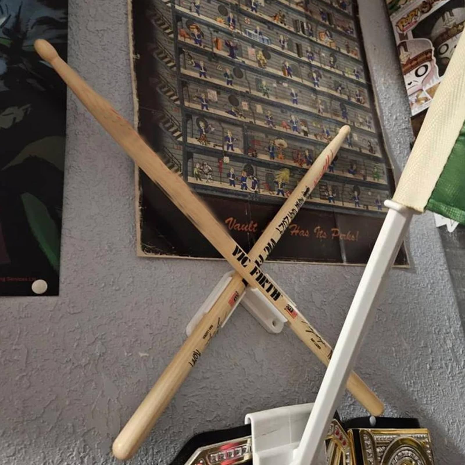 鼓の置物 Amazon.com: Drumstick Wall Mount for Pair of Drumsticks and
