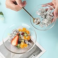 Vista 4 de WHJY 6 platos de vidrio transparente, juego de platos de vidrio de 5 pulgadas, pequeños platos de postre platos de té a granel