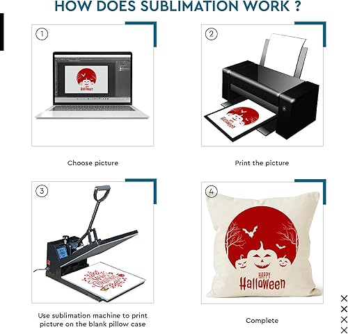 Miniatura 4 de Encasa XO Fundas de almohada de sublimación (sin relleno)  Natural  Paquete de 4 piezas de 12 x 20 pulgadas con cremallera invisible  Fundas de