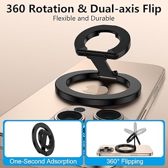Double-Sided Magnetic Phone Ring Holder,360 Rotatable Magnetic Finger Grip