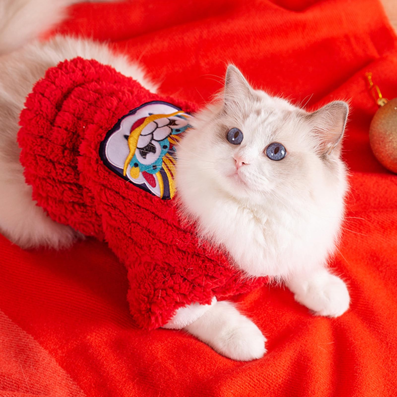 ペット 犬服 猫服 【XL】防寒着 コスチューム 赤色 Amazon.co.jp: キャット ドラゴン コスチューム レッド、猫