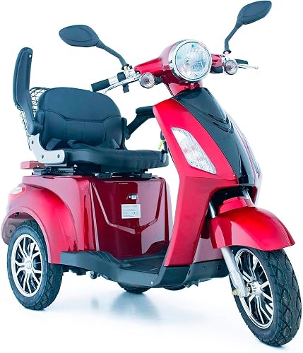Red Green Power ZT500 three-wheel scooter with 16-inch pneumatic wheels
