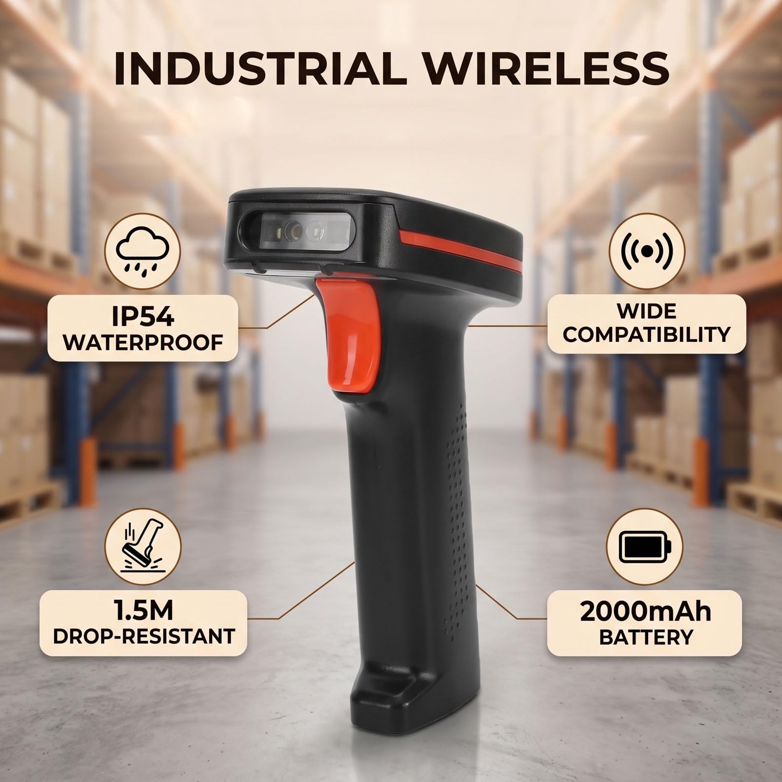 Topiky Scanner di Codici a Barre QR Industriale Bluetooth IP54 Resistente
