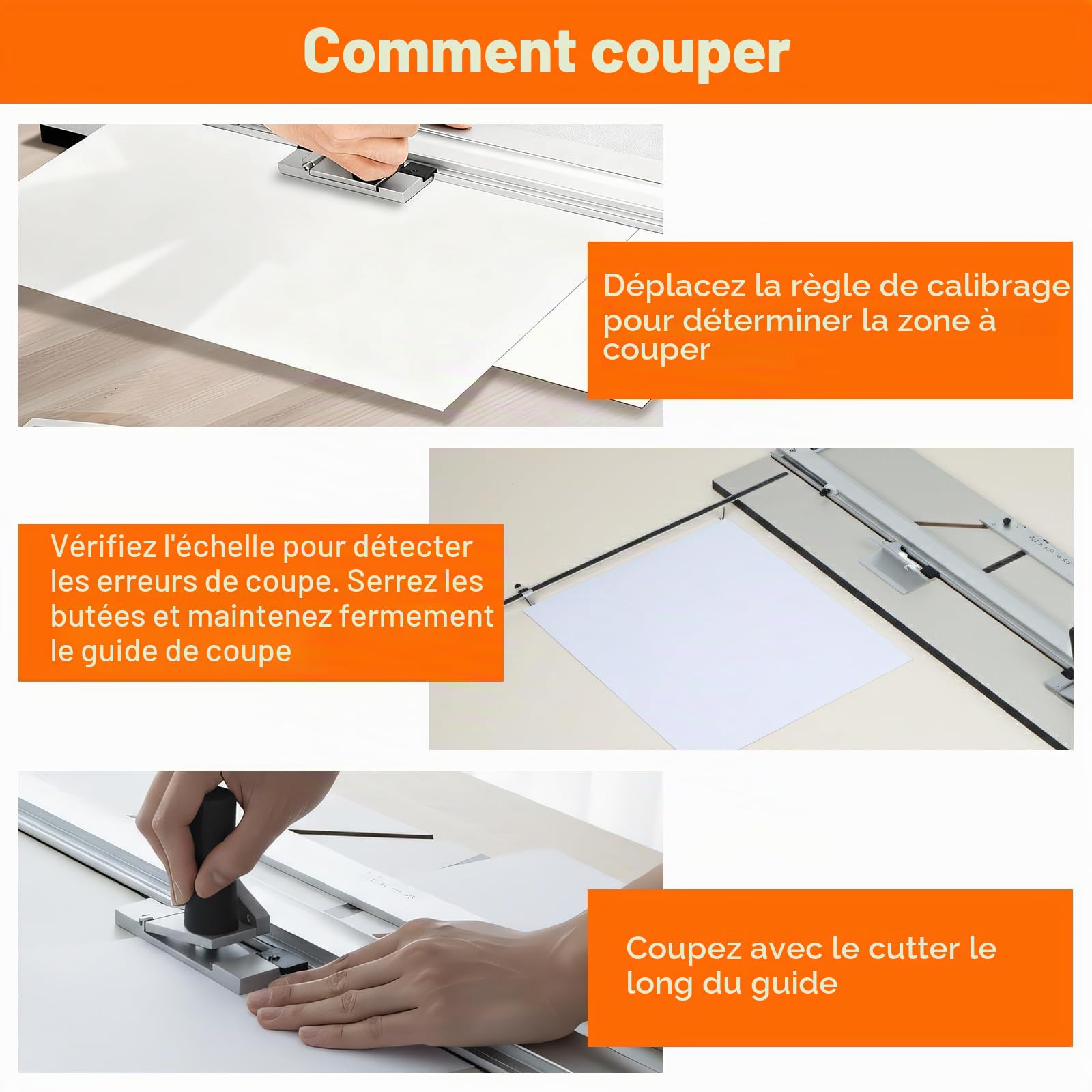 MYOYAY Kit de découpe de passe-partout haute précision avec têtes de coupe obliques et droites - Massicot photo pour cadre photo, œuvres d'art, design, photographie, projet de bricolage