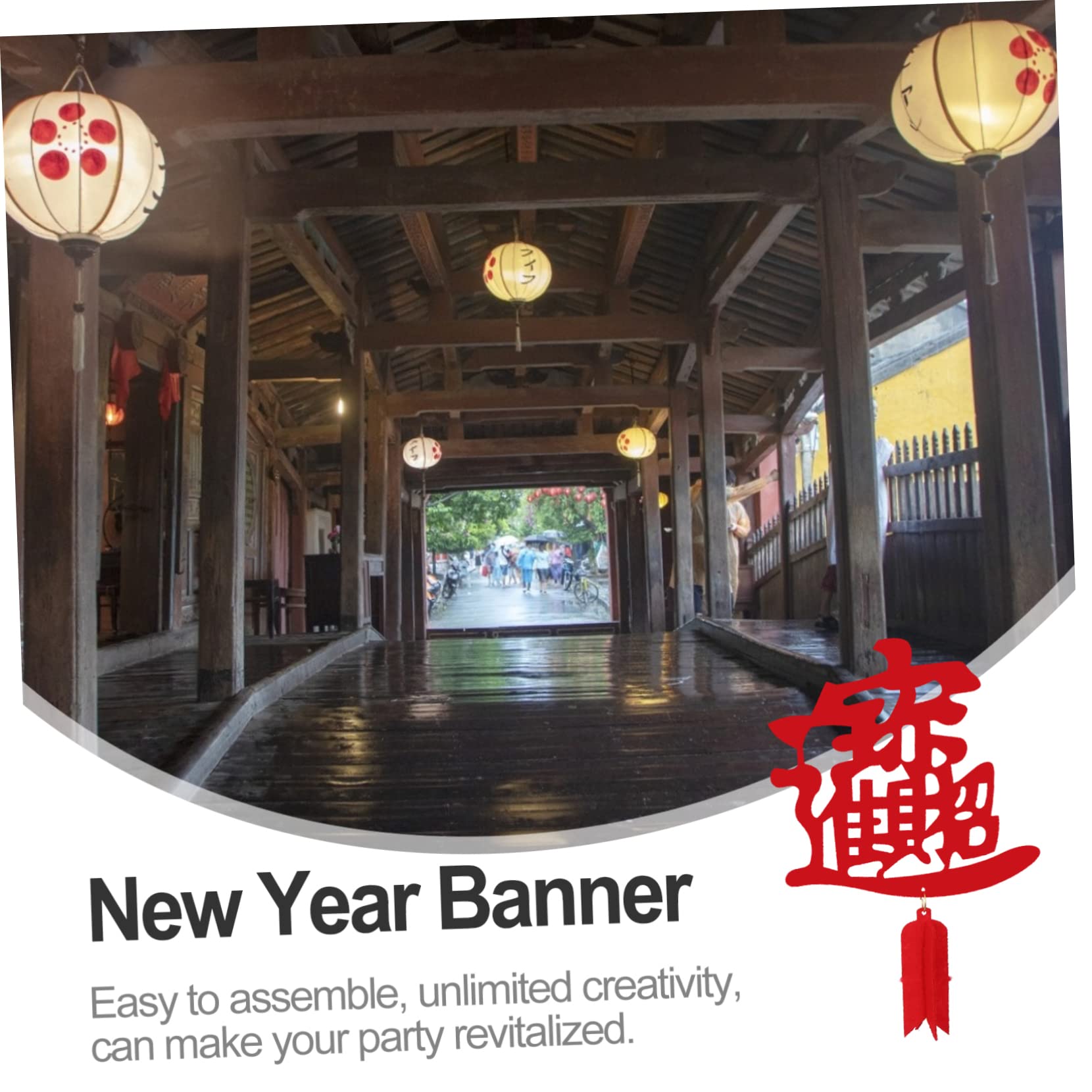 MAGICLULU 15 Pz buon anno latte art decorazioni di capodanno banner riutilizzabile di capodanno decorazione casa home decoration arredamento bandiera decorativa bandiera del partito rosso