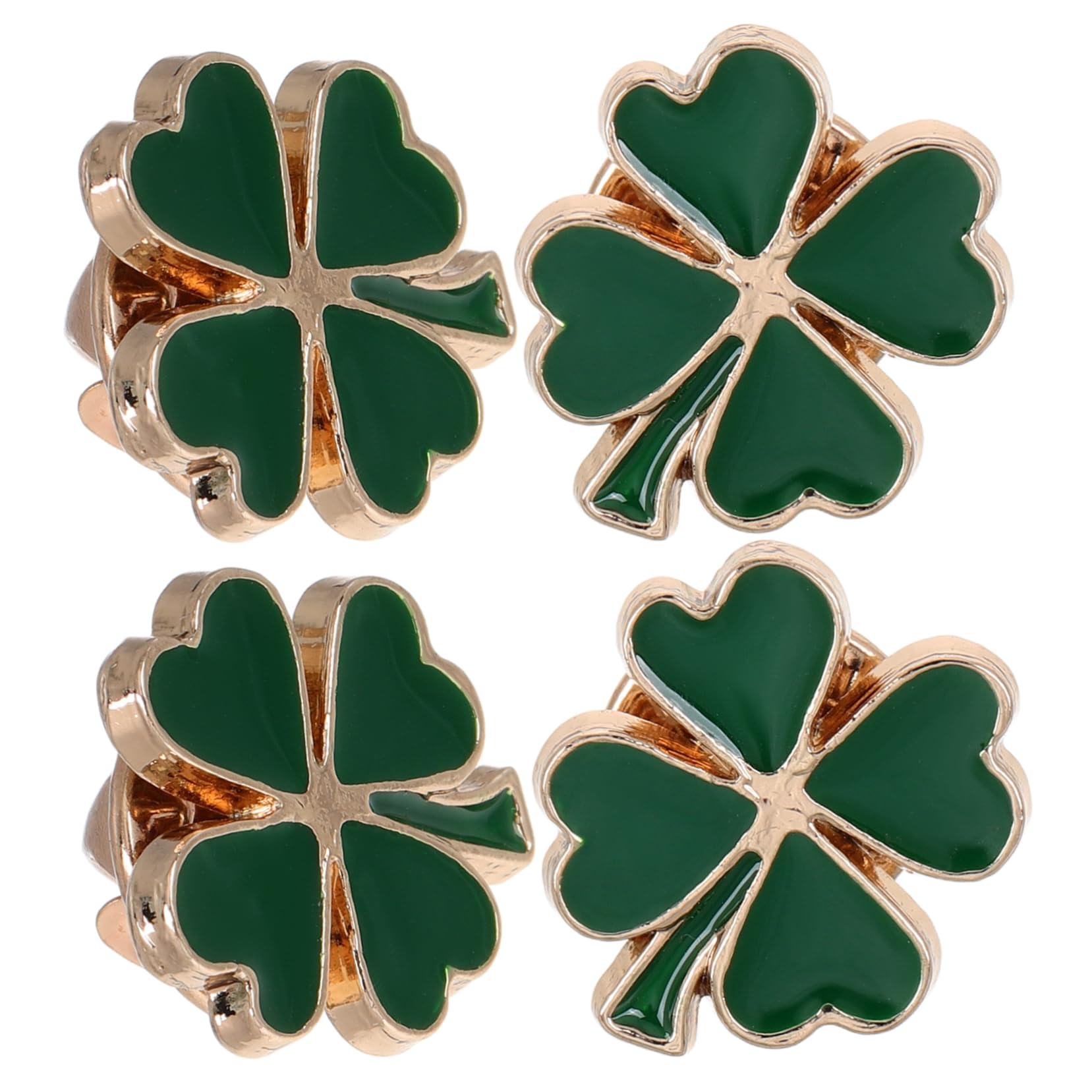 4 Pines de Solapa Esmaltados de Trébol Vintage de Aleación Verde, Accesorios Versátiles para Mujer en Diversas Ocasiones Casuales y Día de San Patricio