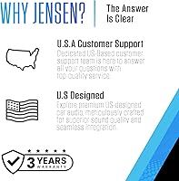 Vista 5 de Jensen CMR270 7-inch LED Digital Media Touch Screen Double DIN Car Stereo Radio Push to Talk Assistant Backup Camera Input Bluetooth USB