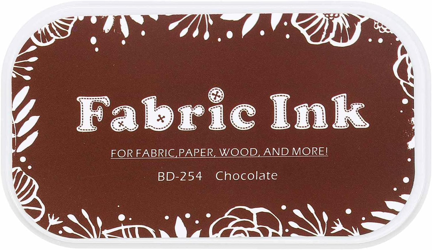 MECCANIXITY Ink Pads for Stamps, 3.7x2.2 Inch Fabric Ink Pad for Cloth, Wood, Paper, Fingerprint, DIY Card Making, Brown
