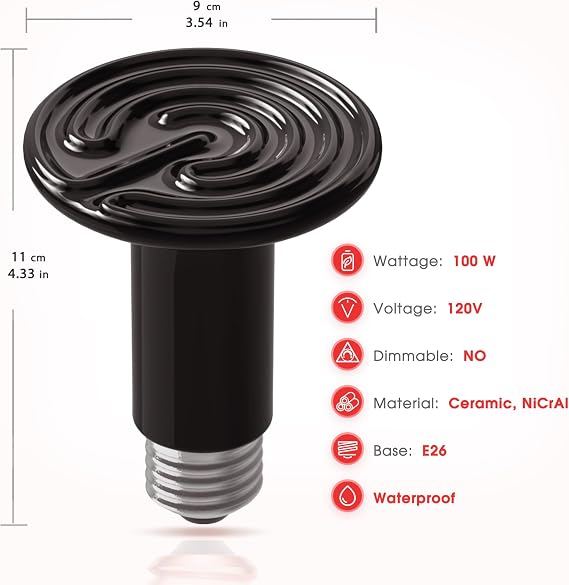 Briignite Ceramic Heat Emitter for Reptiles