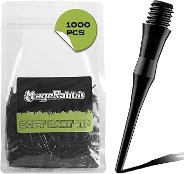 CL08 Series Darts Soft Tip, 1000pcs/bag, 2BA Thread Plastic Tip for Darts, Soft Dart Tips Set, Dart Accessories,Soft Tip Sets