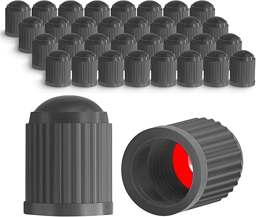 Vista 15 de 30 piezas de tapas de vástago de válvula de neumático TPMS, tapas de vástago de válvula de rueda de plástico negro para TR20008 TPMS, tapas